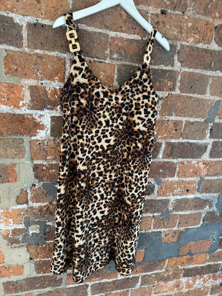 LEOPARD PRINT  DRESS WITH SHOULDER DETAIL -  The Style Society Boutique 