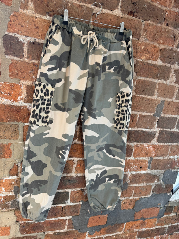 CAMO + LEOPARD MIX COTTON CARGO -  The Style Society Boutique 