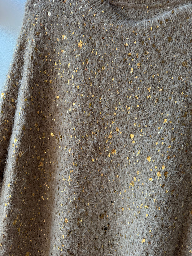 METALLIC FLUFFY JUMPER