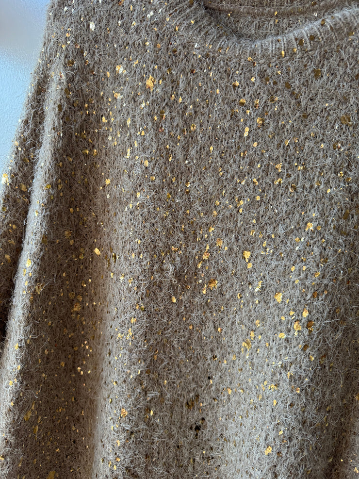 METALLIC FLUFFY JUMPER