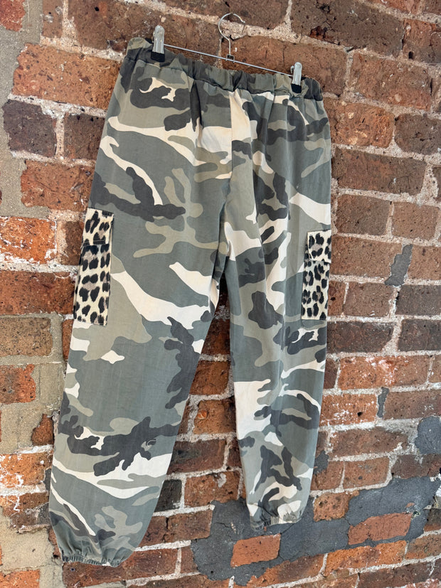 CAMO + LEOPARD MIX COTTON CARGO -  The Style Society Boutique 