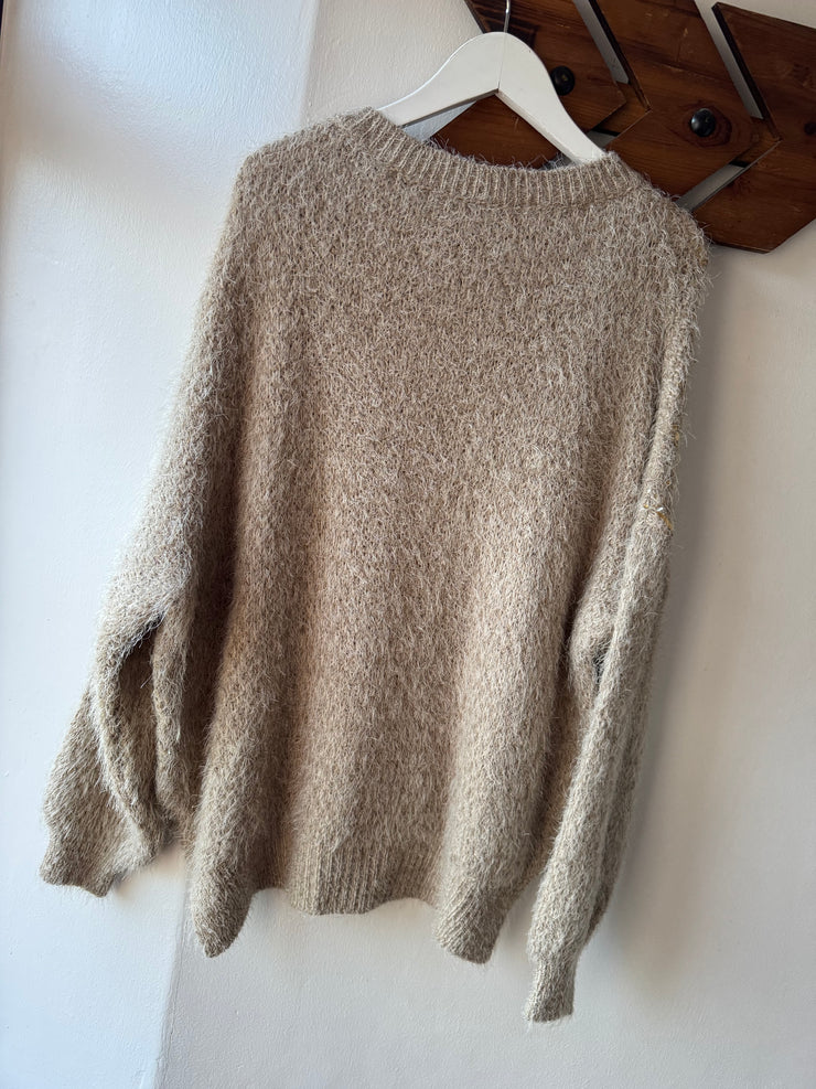 METALLIC FLUFFY JUMPER