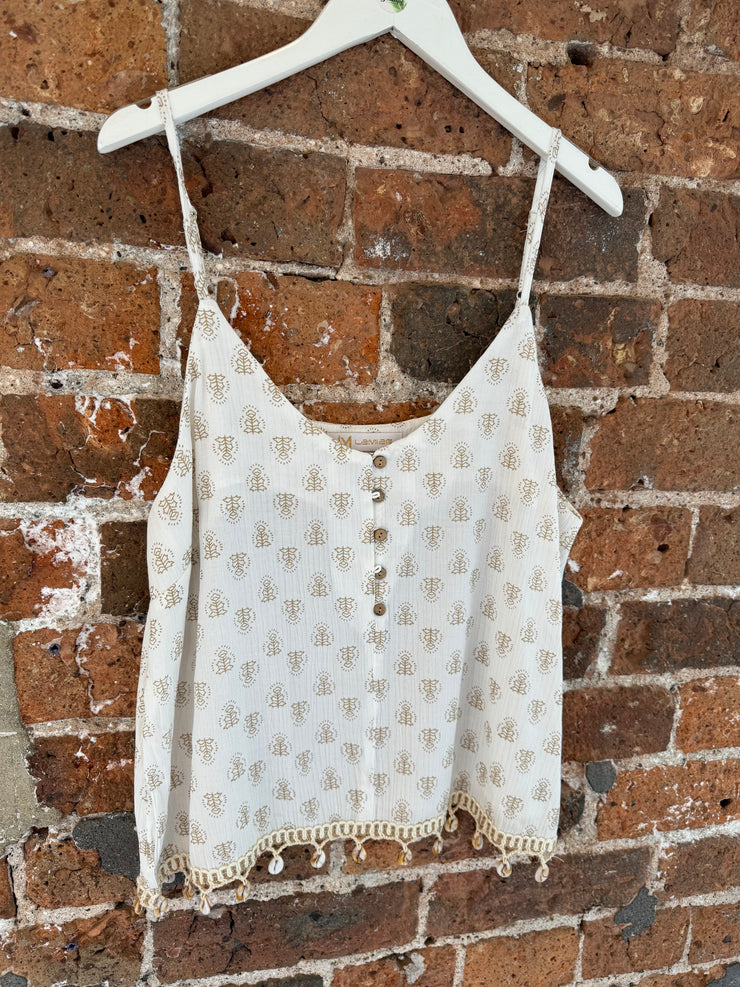 BOHO CAMI TOP WITH SHELL HEM -  The Style Society Boutique 
