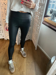 WETLOOK HIGH WAIST LEGGINGS -  The Style Society Boutique 