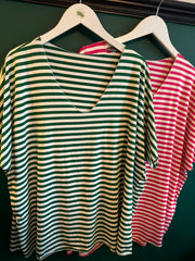 LUREX TRIM STRIPE TEE -  The Style Society Boutique 