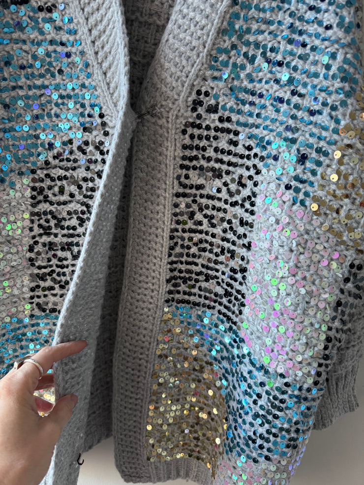 SEQUIN CHUNKY KNIT CARDI