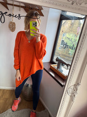 ORANGE ASYMMETRICAL OVERSIZED JUMPER