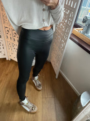 WETLOOK HIGH WAIST LEGGINGS -  The Style Society Boutique 