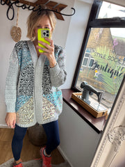 SEQUIN CHUNKY KNIT CARDI