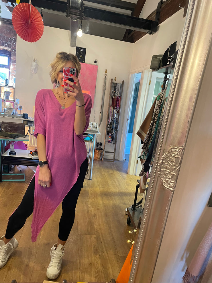 PINK ASYMETRIC HEM JUMPER -  The Style Society Boutique 