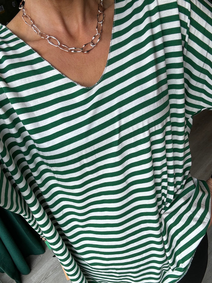 LUREX TRIM STRIPE TEE -  The Style Society Boutique 