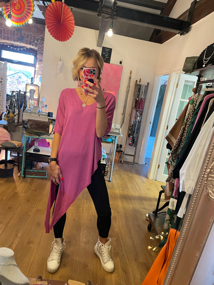 PINK ASYMETRIC HEM JUMPER -  The Style Society Boutique 