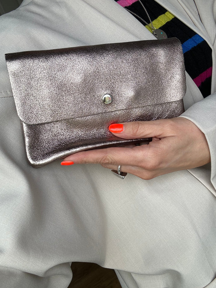 METALLIC LEATHER BAG -  The Style Society Boutique 