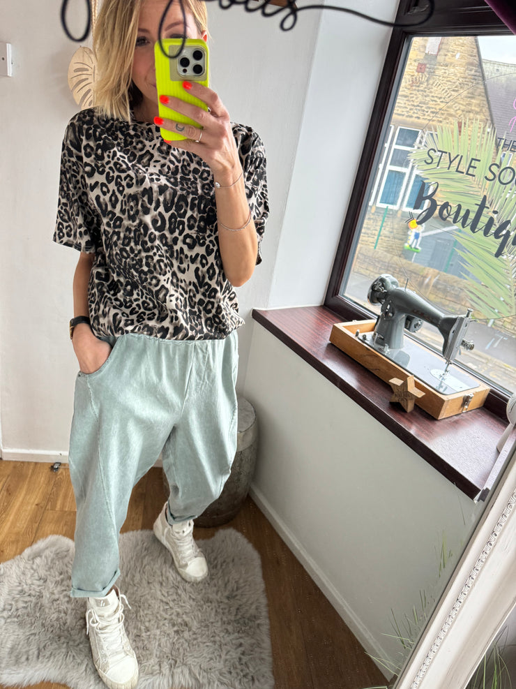 BOXY LEOPARD PRINT TEE -  The Style Society Boutique 