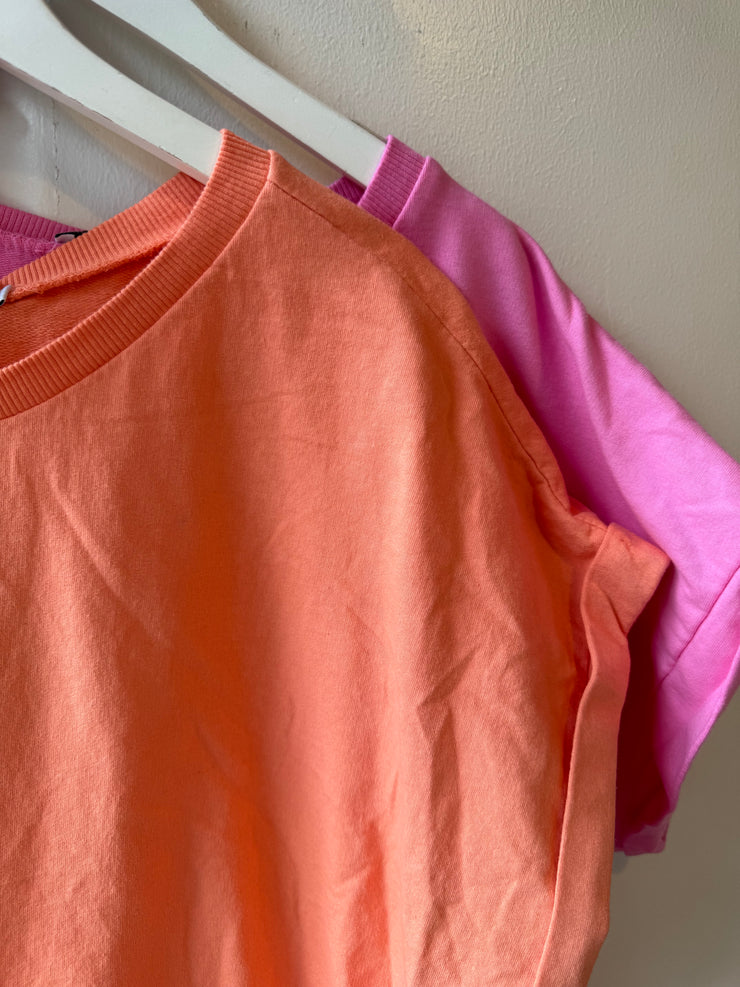 OVERSIZED COLOUR POP TEE IN PEACHY -  The Style Society Boutique 