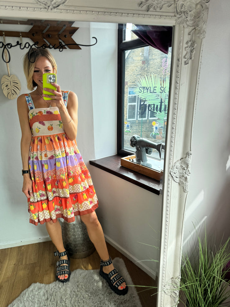 FEELING FRUITY SUNDRESS IN CREAM -  The Style Society Boutique 