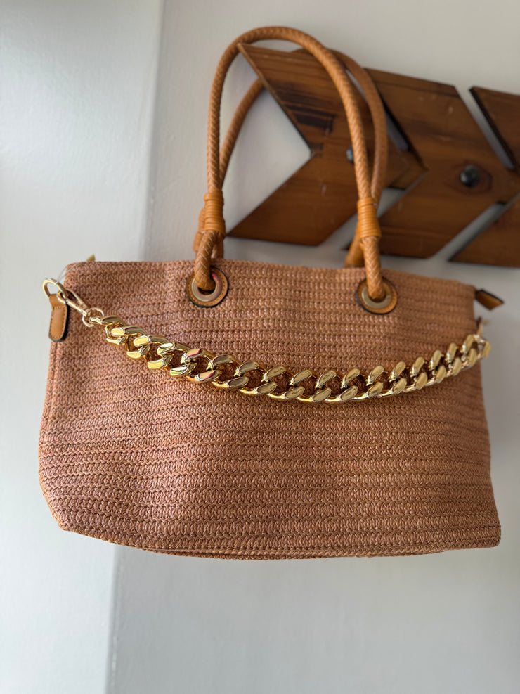 STRUCTURED STRAW BAG -  The Style Society Boutique 