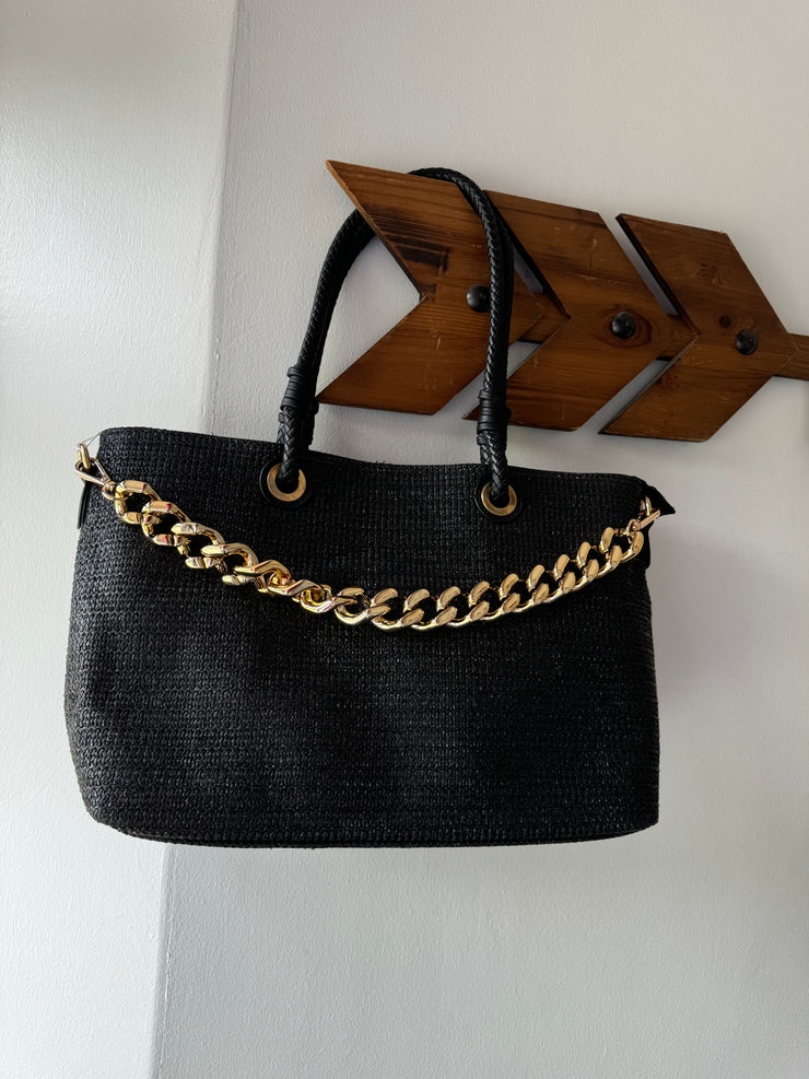 STRUCTURED STRAW BAG -  The Style Society Boutique 