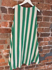 GATHERED STRIPE TRAPEZE SUNDRESS -  The Style Society Boutique 