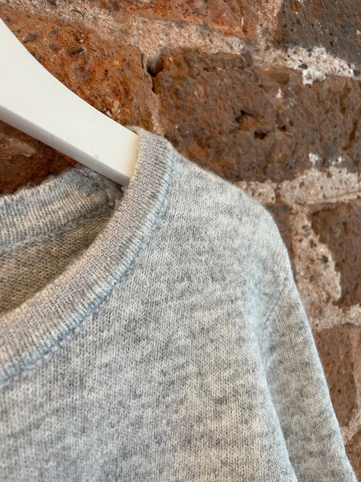 WOOL BLEND JUMPER WITH GLITTER DETAIL IN GREY -  The Style Society Boutique 