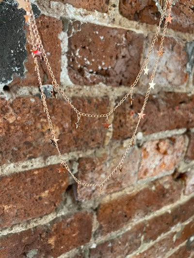 LUXE LABEL SHINE SPARKLY STAR ROSE GOLD NECKLACE BY SEPTEMBER TWENTY TWO -  The Style Society Boutique 