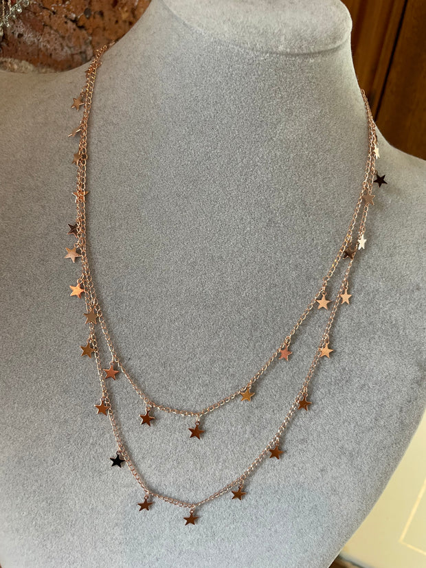 LUXE LABEL SHINE SPARKLY STAR ROSE GOLD NECKLACE BY SEPTEMBER TWENTY TWO -  The Style Society Boutique 